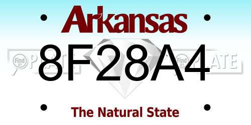 8F28A4 Arkansas License Plate