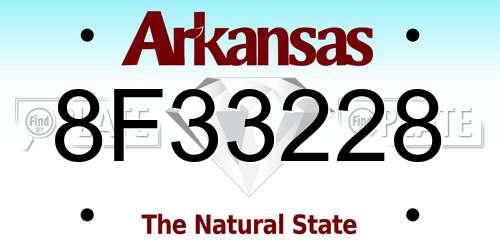 8F33228 Arkansas License Plate