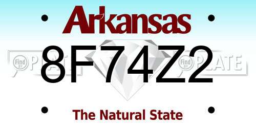 8F74Z2 Arkansas License Plate
