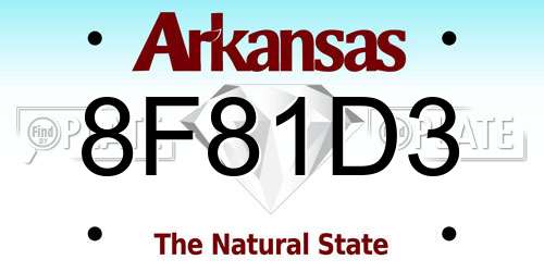8F81D3 Arkansas License Plate