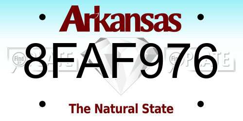 8FAF976 Arkansas License Plate