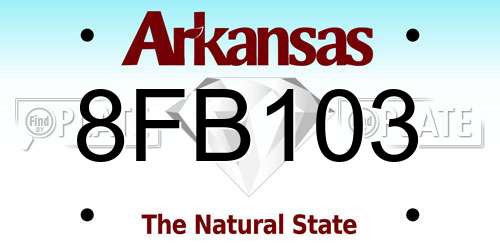8FB103 Arkansas License Plate