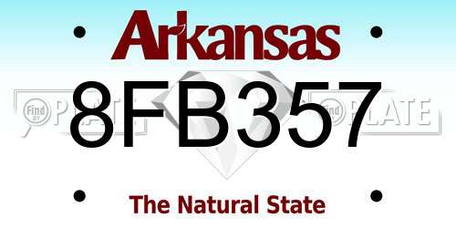 8FB357 Arkansas License Plate