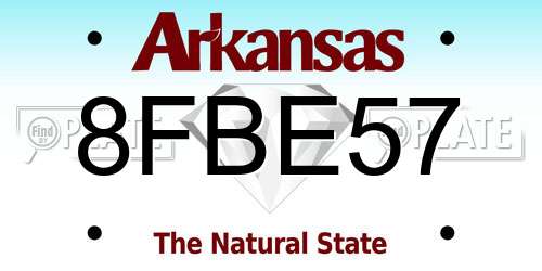 8FBE57 Arkansas License Plate