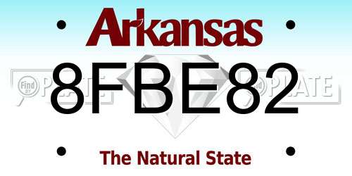 8FBE82 Arkansas License Plate