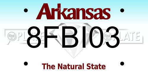 8FBI03 Arkansas License Plate