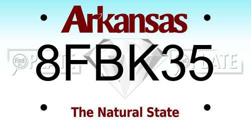 8FBK35 Arkansas License Plate