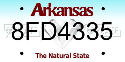 8FD4335 Arkansas License Plate