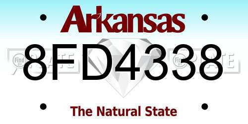8FD4338 Arkansas License Plate