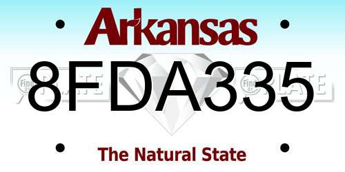 8FDA335 Arkansas License Plate