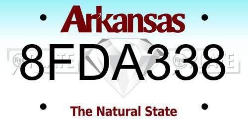 8FDA338 Arkansas License Plate
