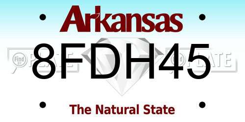 8FDH45 Arkansas License Plate