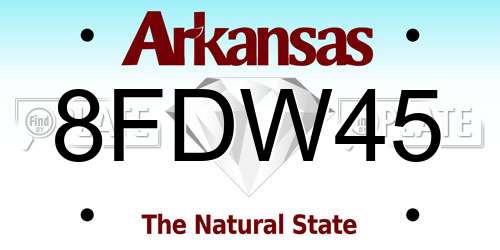 8FDW45 Arkansas License Plate