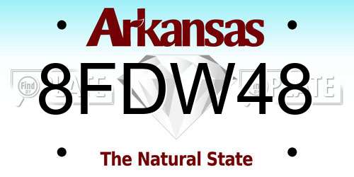 8FDW48 Arkansas License Plate