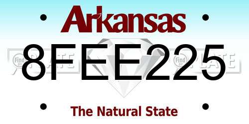 8FEE225 Arkansas License Plate