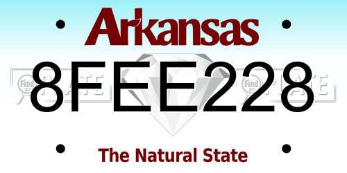 8FEE228 Arkansas License Plate