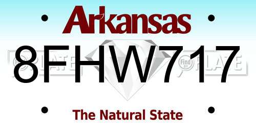 8FHW717 Arkansas License Plate
