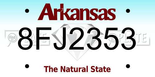 8FJ2353 Arkansas License Plate