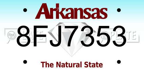 8FJ7353 Arkansas License Plate