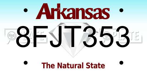 8FJT353 Arkansas License Plate