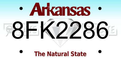 8FK2286 Arkansas License Plate
