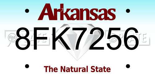 8FK7256 Arkansas License Plate