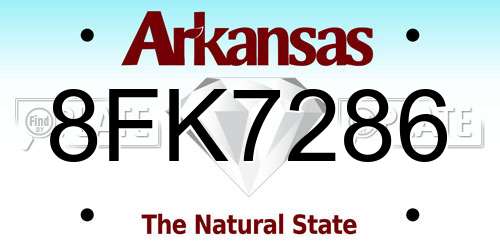 8FK7286 Arkansas License Plate
