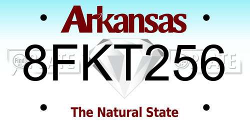 8FKT256 Arkansas License Plate