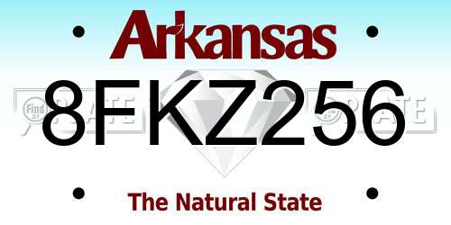 8FKZ256 Arkansas License Plate
