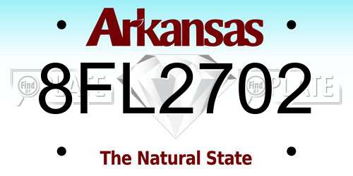 8FL2702 Arkansas License Plate