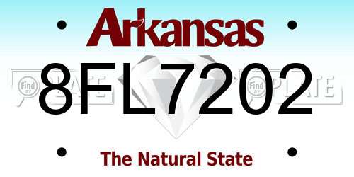 8FL7202 Arkansas License Plate