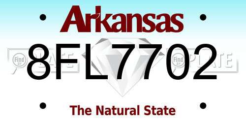 8FL7702 Arkansas License Plate