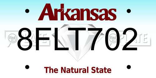 8FLT702 Arkansas License Plate