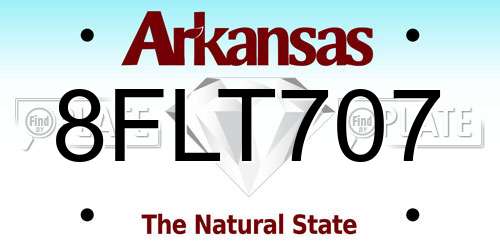 8FLT707 Arkansas License Plate