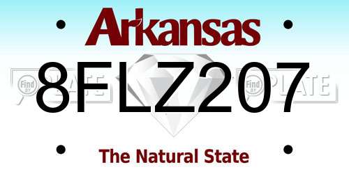 8FLZ207 Arkansas License Plate