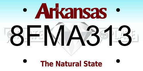 8FMA313 Arkansas License Plate