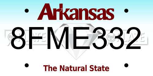 8FME332 Arkansas License Plate