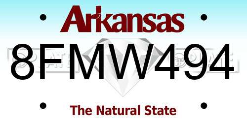 8FMW494 Arkansas License Plate