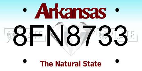 8FN8733 Arkansas License Plate