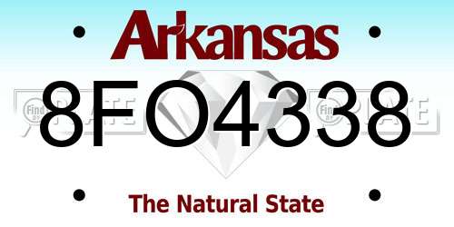 8FO4338 Arkansas License Plate