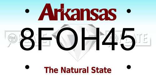 8FOH45 Arkansas License Plate