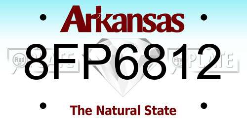 8FP6812 Arkansas License Plate