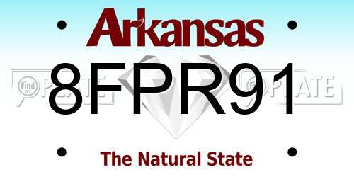 8FPR91 Arkansas License Plate
