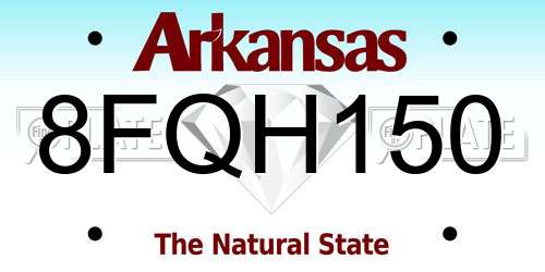 8FQH150 Arkansas License Plate