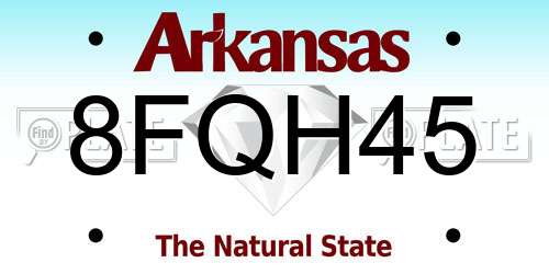 8FQH45 Arkansas License Plate