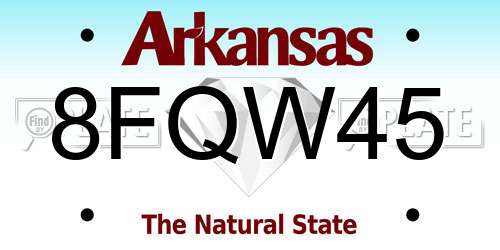 8FQW45 Arkansas License Plate