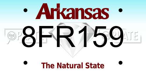 8FR159 Arkansas License Plate