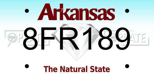 8FR189 Arkansas License Plate