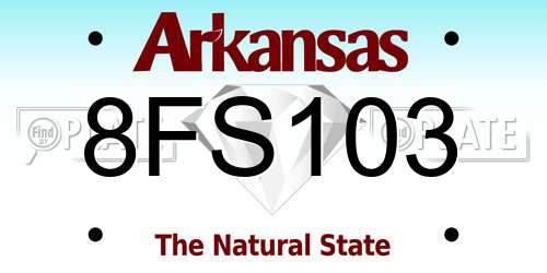 8FS103 Arkansas License Plate