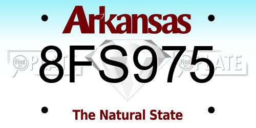 8FS975 Arkansas License Plate